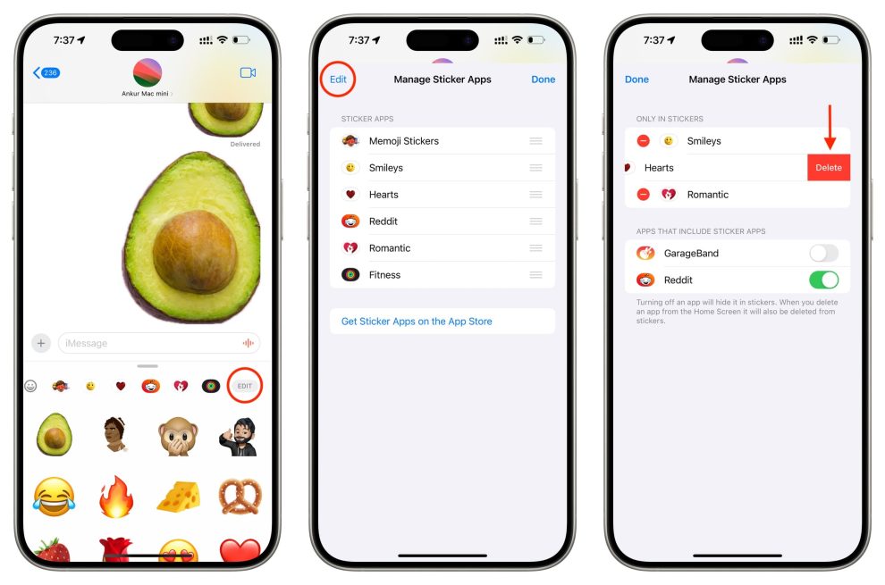 How to Delete Stickers on iPhone's Messaging