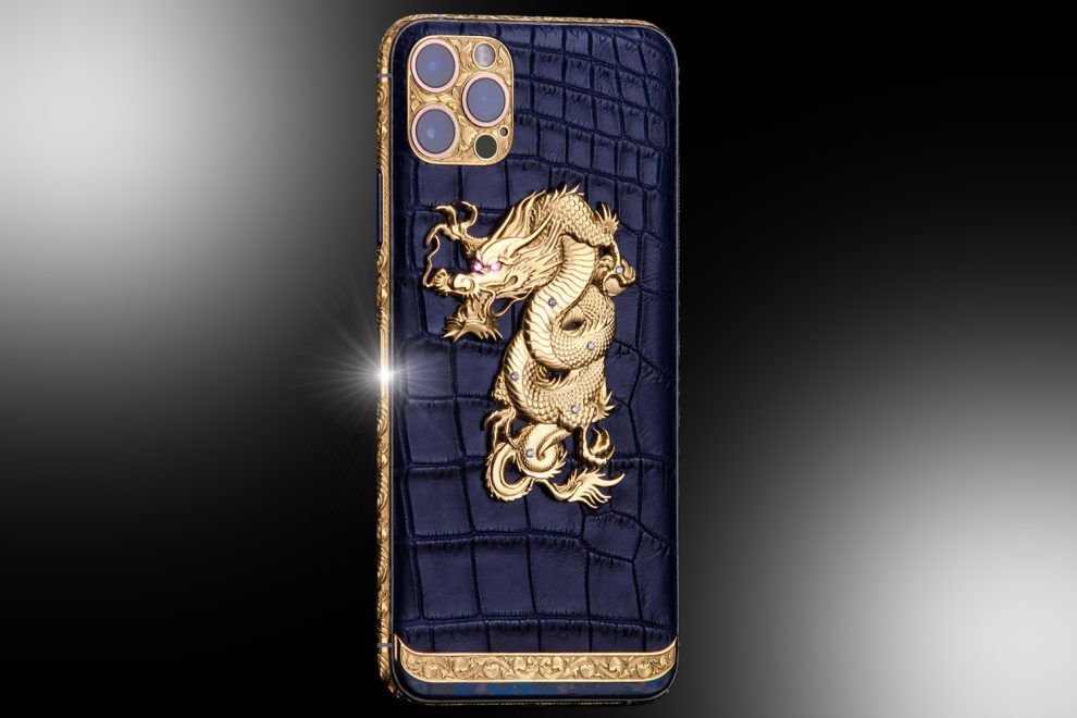 The 24CT Gold iPhone 12 Pro Max Diamond & Sapphire Dragon Edition