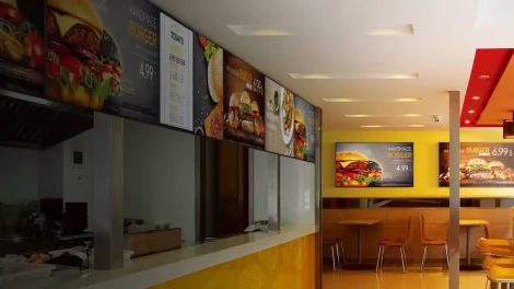 Samsung Flat Screen Food Displays