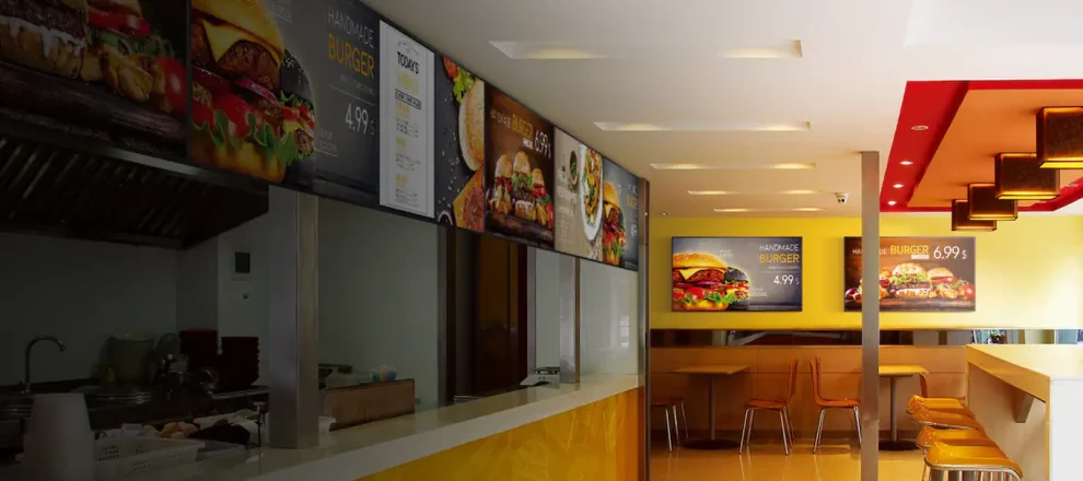 Samsung Flat Screen Food Displays