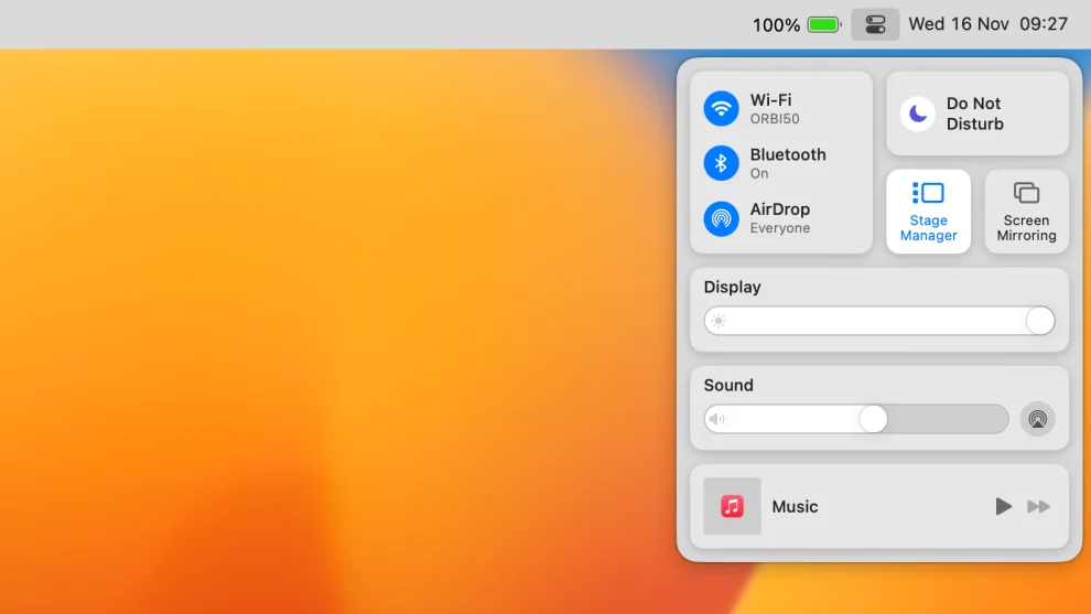 macOS Control Center Customization