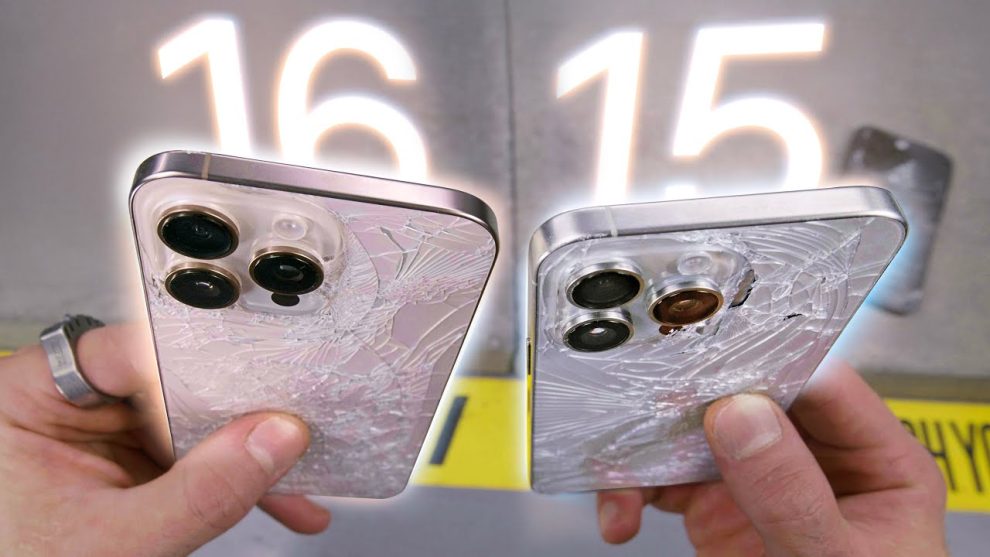 The iPhone 16 Pro drop test, putting Apple's new Ceramic Shield to the ultimate durability challenge against its predecessor