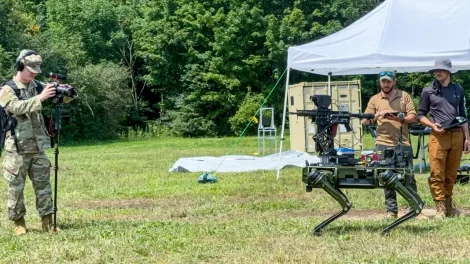 U.S. Army Tests AI-Enabled Robot Dogs with Rifle Turrets in Middle East Counter-Drone Exercise