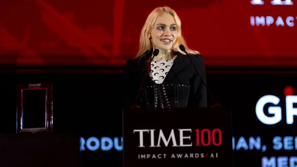 Grimes Speaks on Stage at the TIME100 AI Impact Awards Dubai, Feb. 11, 2025