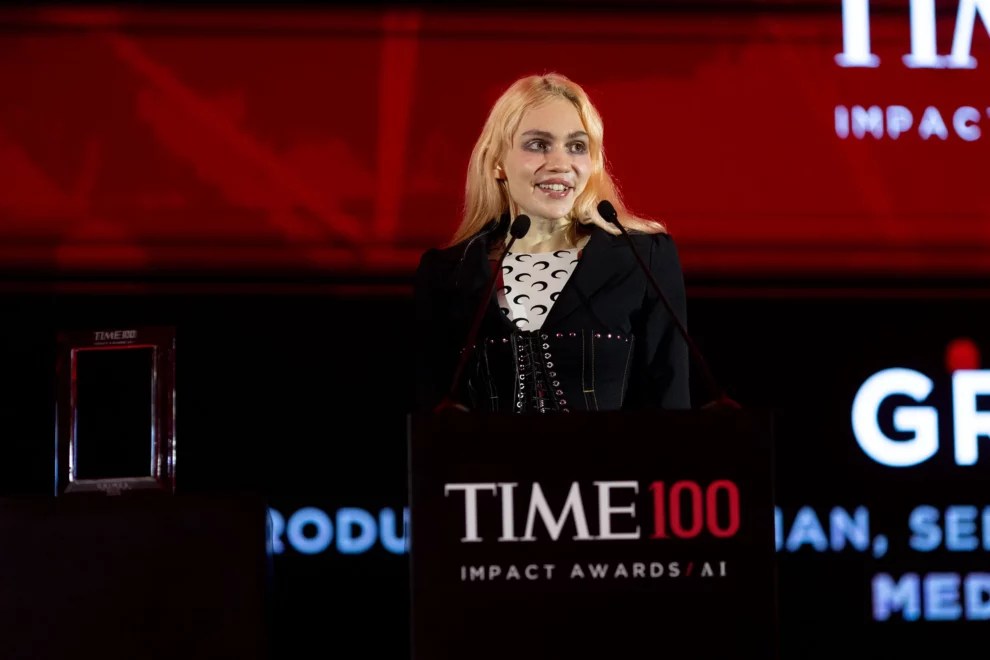 Grimes Speaks on Stage at the TIME100 AI Impact Awards Dubai, Feb. 11, 2025